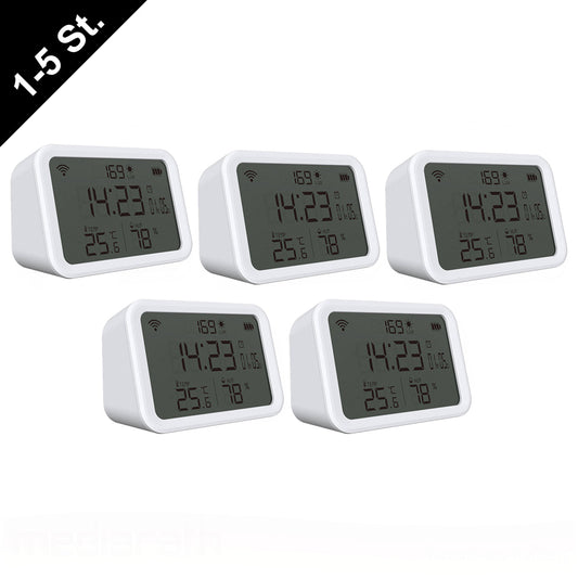 NEO NAS-CW01W TW WiFi 4in1 Wecker Helligkeit Temperatur Feuchtigkeitssensor Tuya