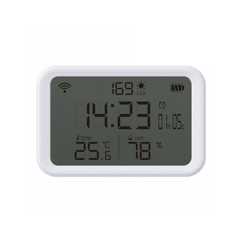 NEO NAS-CW01W TW WiFi 4in1 Wecker Helligkeit Temperatur Feuchtigkeitssensor Tuya