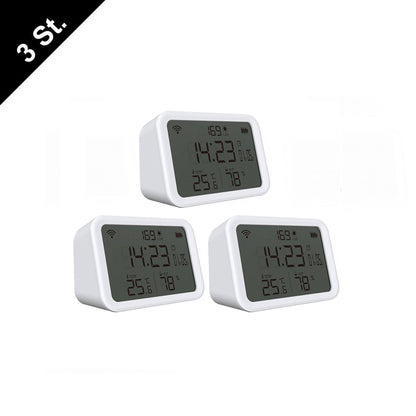 NEO NAS-CW01W TW WiFi 4in1 Wecker Helligkeit Temperatur Feuchtigkeitssensor Tuya