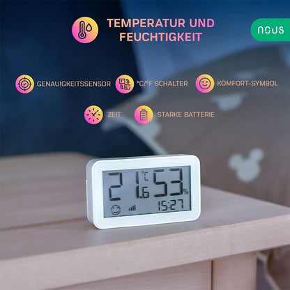 NOUS E6 Zigbee 3.0 Smart Temperatur Sensor Hygrometer LCD MQTT ZigBee2MQTT ZHA