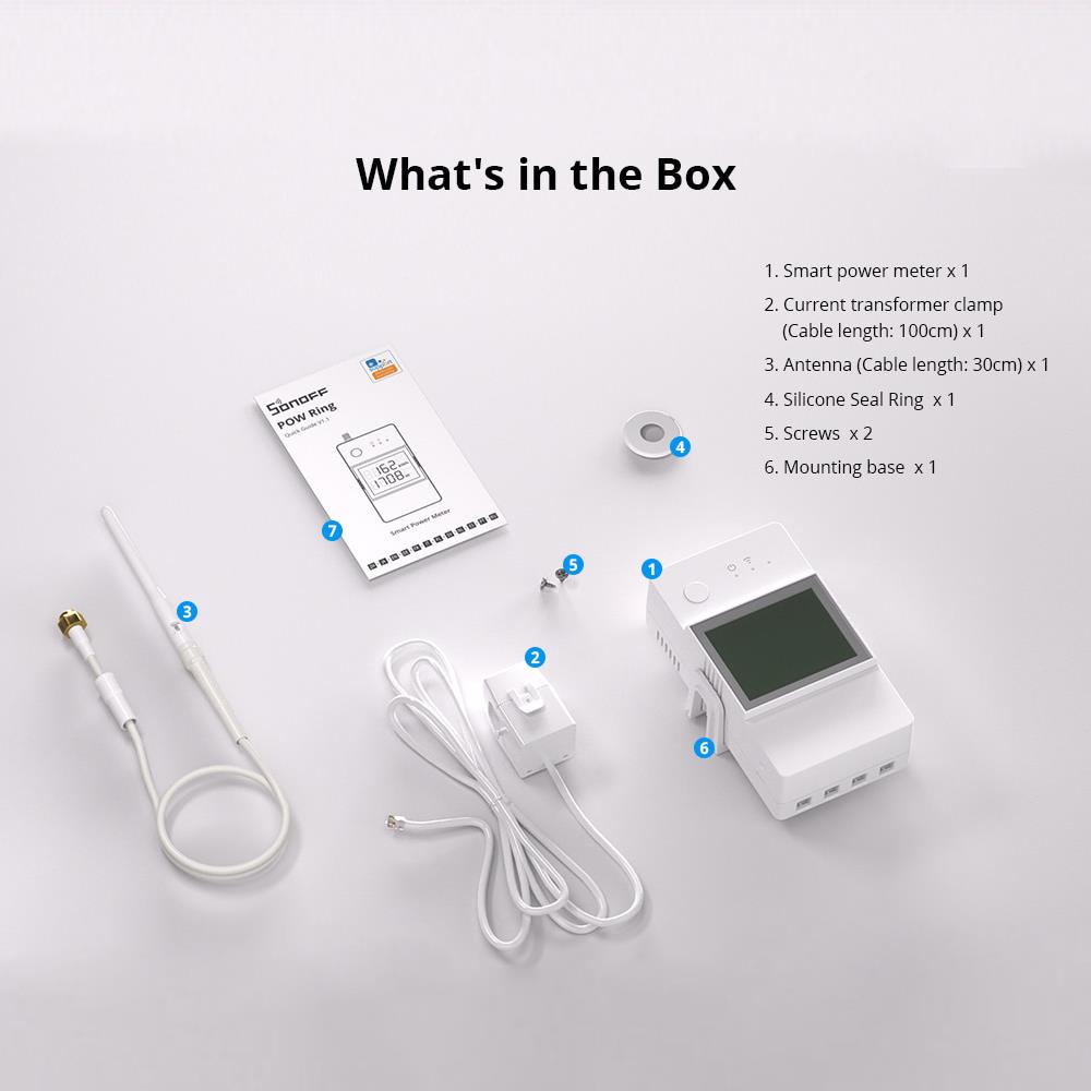 SONOFF POW Ring Smart Power Meter POWCT 100A WiFi Leistungsmesser Tasmota 15 PV