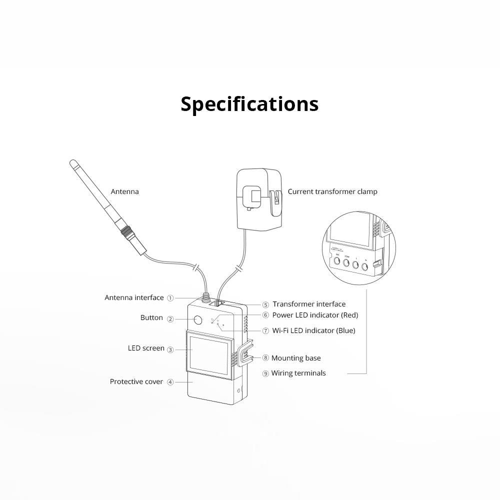 SONOFF POW Ring Smart Power Meter POWCT 100A WiFi Leistungsmesser Tasmota 15 PV