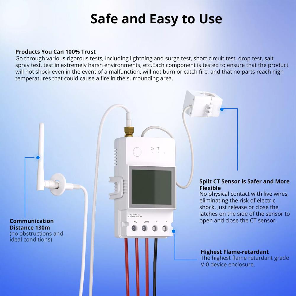 SONOFF POW Ring Smart Power Meter POWCT 100A WiFi Leistungsmesser Tasmota 15 PV