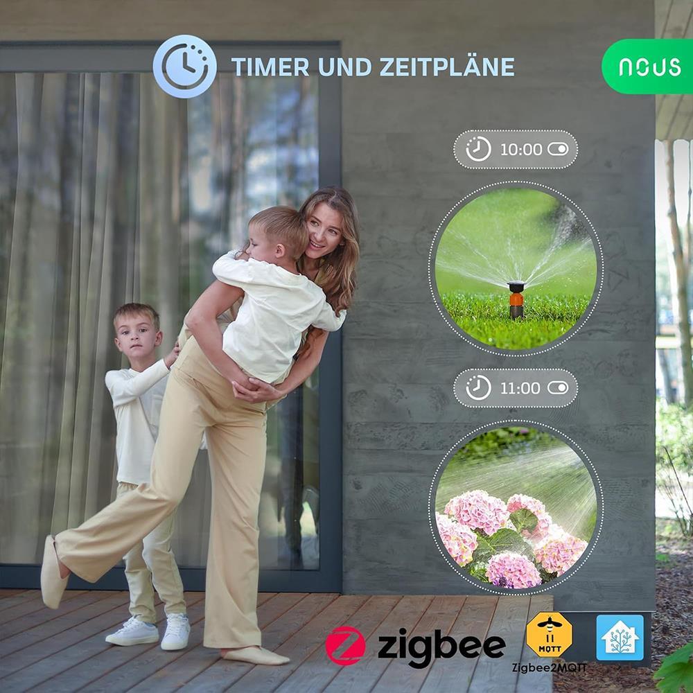 2X Nous A6Z Zigbee IP44 Outdoor Smart Steckdose 16A Verbrauchsmessung ZHA 2MQTT
