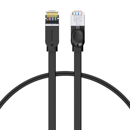 Baseus Cat 6 UTP LAN Ethernet RJ45 Kabel Cable Flach Flat schwarz black 1m