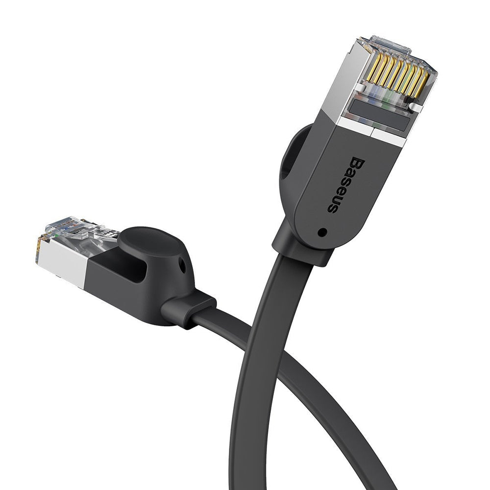 Baseus Cat 6 UTP LAN Ethernet RJ45 Kabel Cable Flach Flat schwarz black 1m