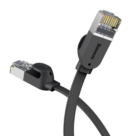 Baseus Cat 6 UTP LAN Ethernet RJ45 Kabel Cable Flach Flat schwarz black 1m