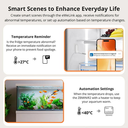 Sonoff SNZB-02LD ZIGBEE 3.0 IP65 LCD Display Thermometer mit Temperaturfühler
