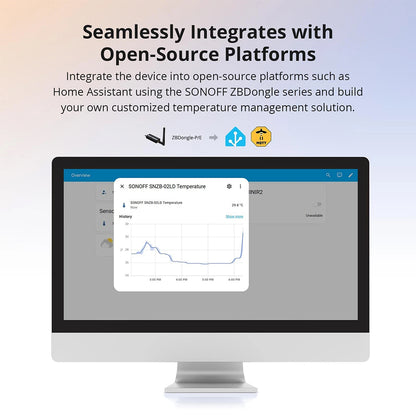 Sonoff SNZB-02LD ZIGBEE 3.0 IP65 LCD Display Thermometer mit Temperaturfühler