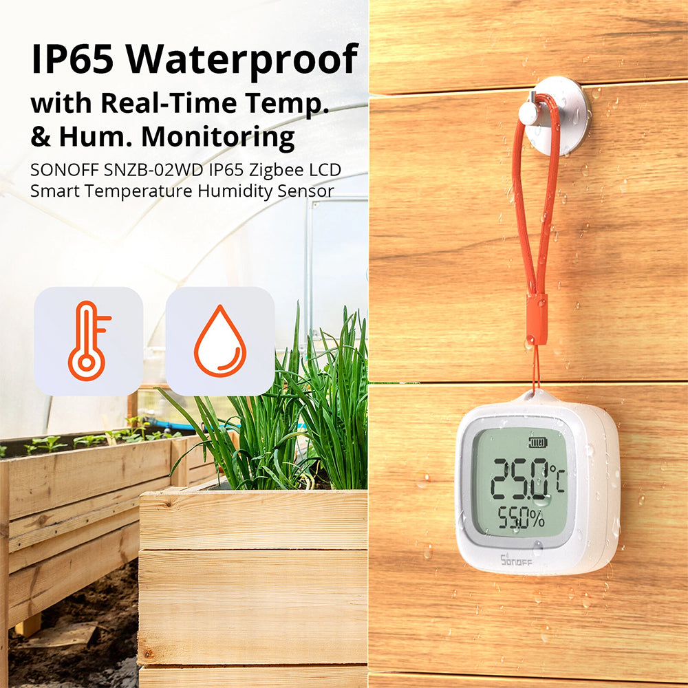 Sonoff SNZB-02WD ZIGBEE 3.0 IP65 Temperatur Feuchtigkeitssensor mit LCD Display