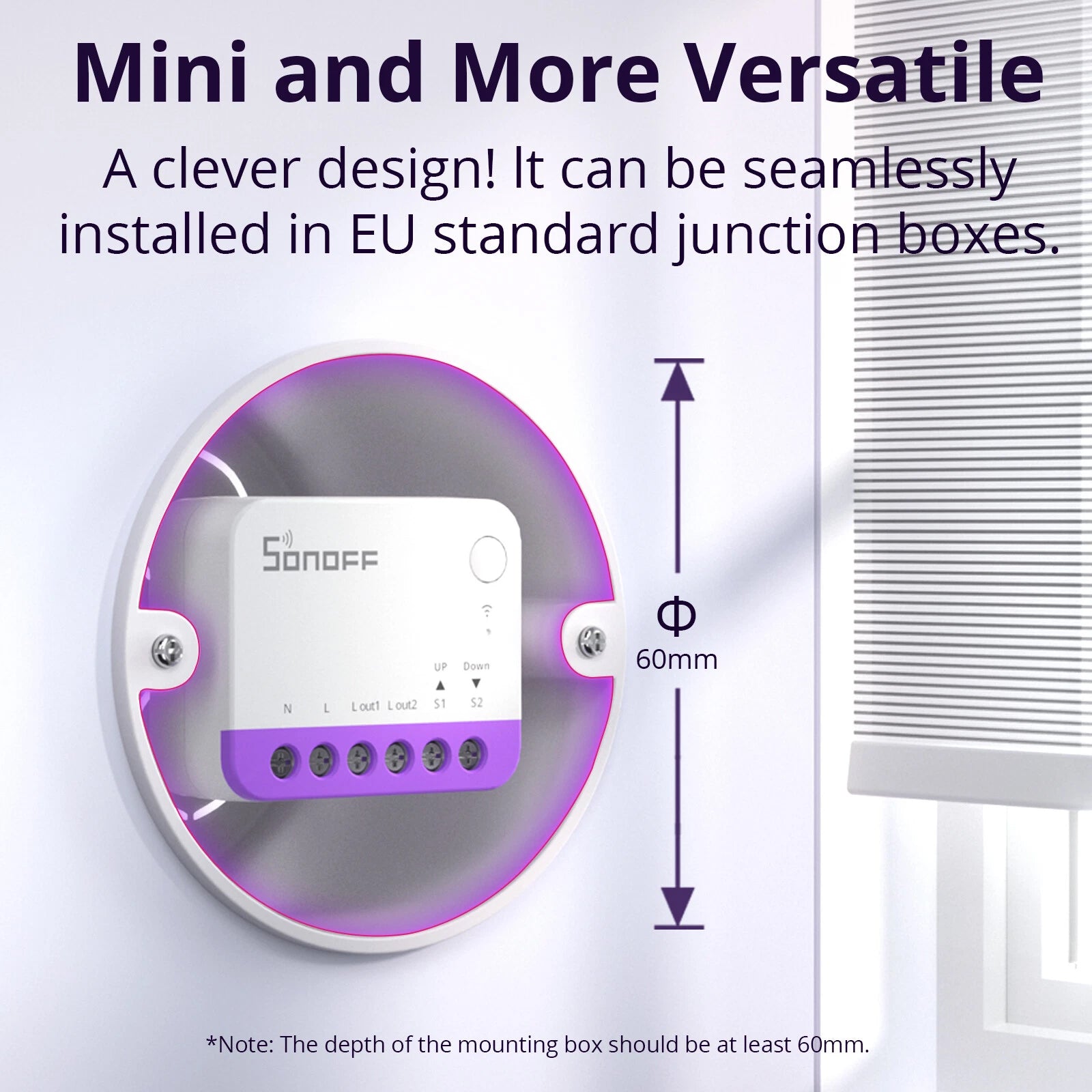 Sonoff MINI-RBS Wi-Fi Rollladen-Vorhangmodul eWeLink-Remote Matter kompatibel