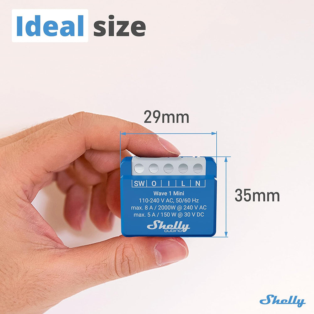 Shelly Wave 1 MINI 1 Kanal Smart Switch 8A 240V AC 5A 30V DC Z-WAVE