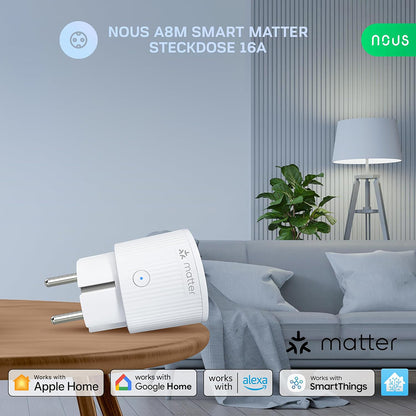 4X Nous A8M 16A 3840W Verbrauchsmessung Matter Smart Socket - Alexa - Google