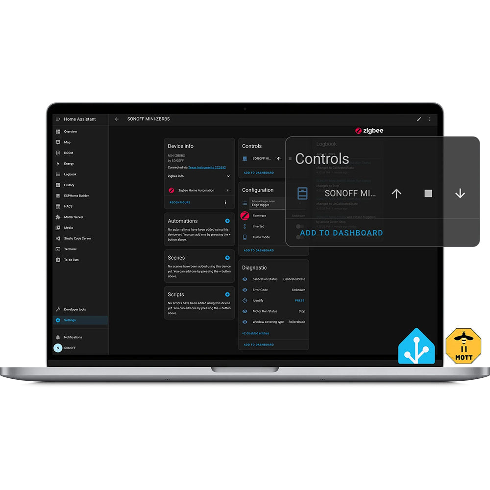 Sonoff MINI-ZBRBS Zigbee 3.0 Rollladen Vorhangmodul Roller Shutter ZHA Z2MQTT