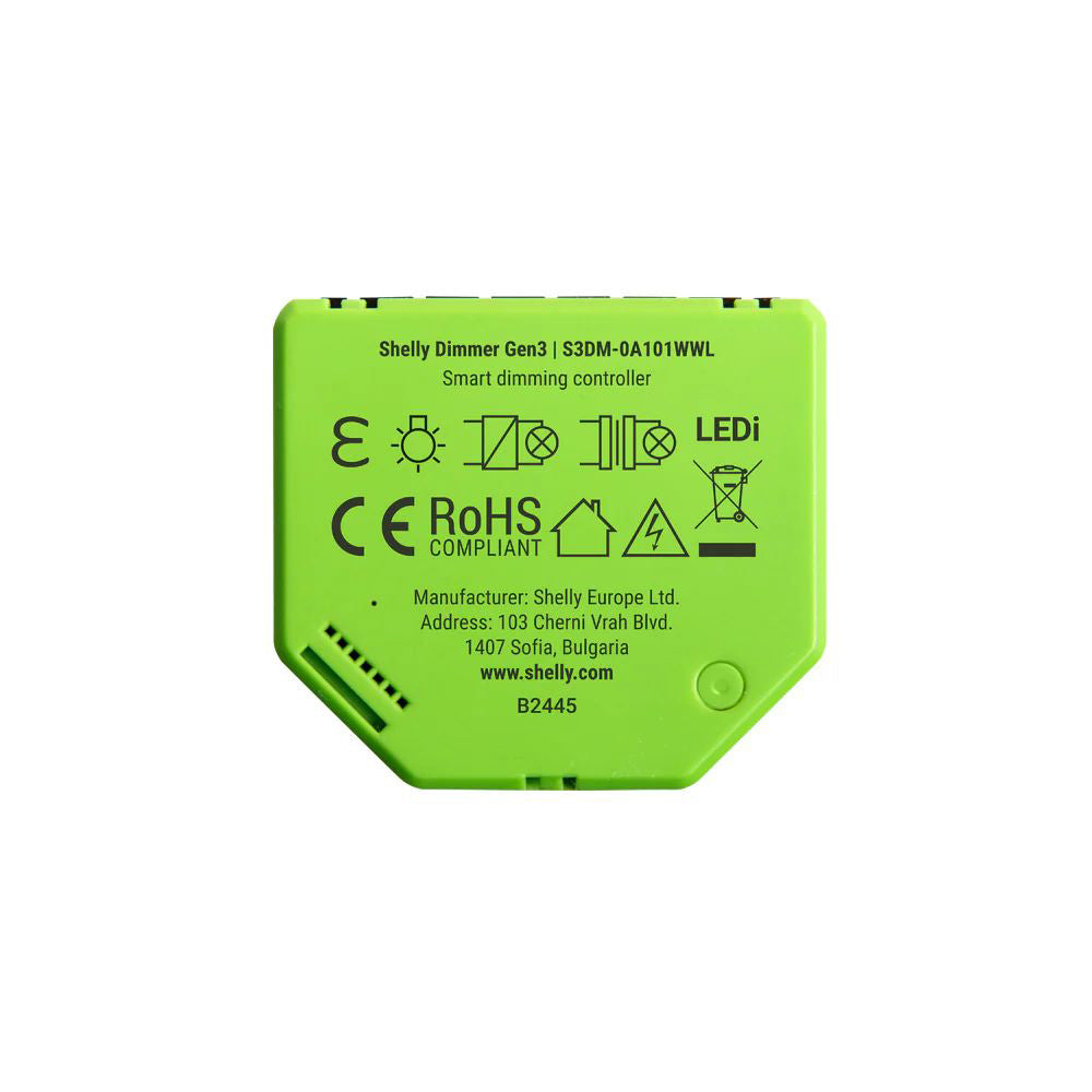 Shelly Dimmer Gen3 ESP-Shelly-C3 Wi-Fi Bluetooth Smart Controller MQTT WebSocket