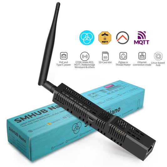 SMLIGHT SMHUB NANO Linux based Zigbee Thread Adapter EFR32MG24 LAN PoE USB Wi-Fi