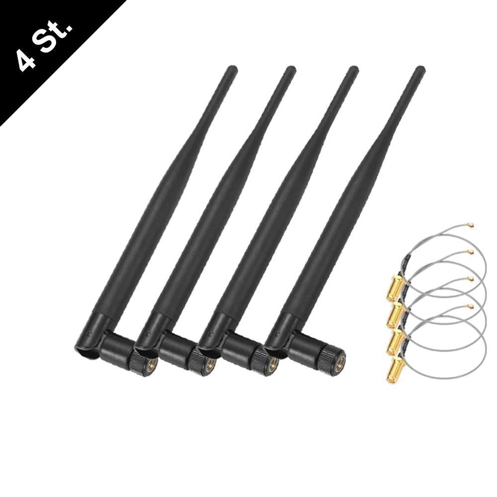 6dBi ANTENNE + Kabel RP-SMA M.2 IPEX MHF4 U.fl 2,4G 5Ghz WLAN Dualband NEU
