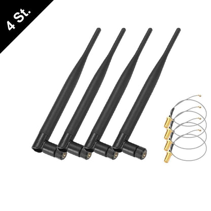 6dBi ANTENNE + Kabel RP-SMA M.2 IPEX MHF4 U.fl 2,4G 5Ghz WLAN Dualband NEU