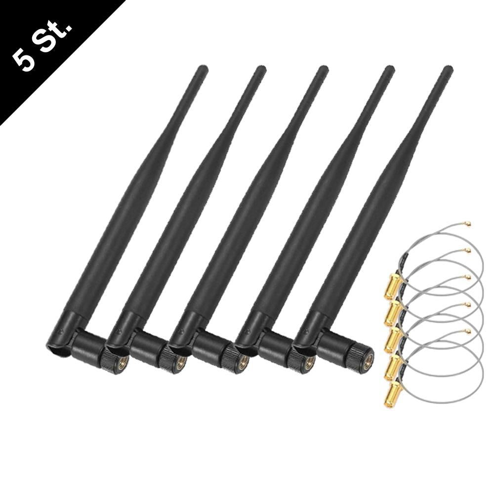 6dBi ANTENNE + Kabel RP-SMA M.2 IPEX MHF4 U.fl 2,4G 5Ghz WLAN Dualband NEU