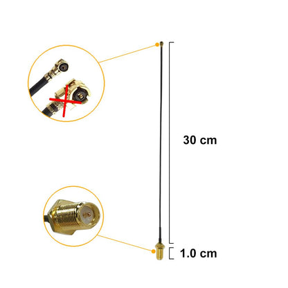 6dBi ANTENNE + Kabel RP-SMA M.2 IPEX MHF4 U.fl 2,4G 5Ghz WLAN Dualband NEU