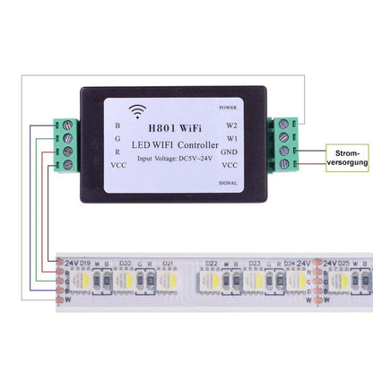 H801 ESP8266 LED WiFi RGBWW Controller für LED Stripes DC 5-24V Tasmota 15