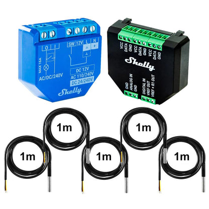 Shelly Plus 1 16A DC-AC Smart WiFi Relais opt. Plus Addon & DS18B20 Temp Sensor