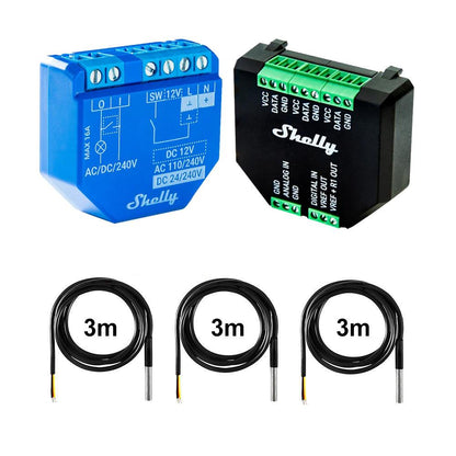 Shelly Plus 1 16A DC-AC Smart WiFi Relais opt. Plus Addon & DS18B20 Temp Sensor