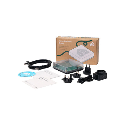 Home Assistant Green Smart Home Hub 2X USB, Gigabit LAN, MicroSD & Connect ZWA-2 - Green & Connect ZWA-2
